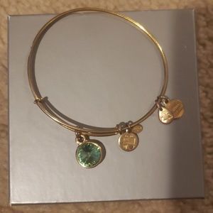Peridot Swarovski® Birthstone Charm Bangle Shiny G